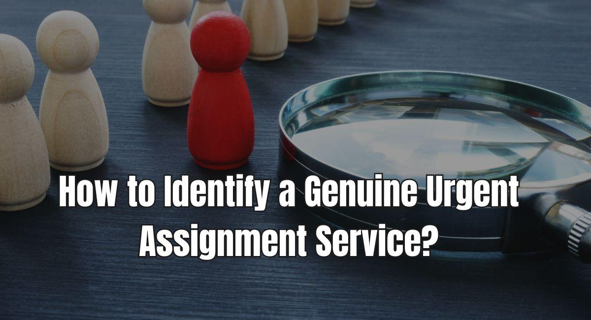 How to Identify a Genuine Urgent Assignment Service